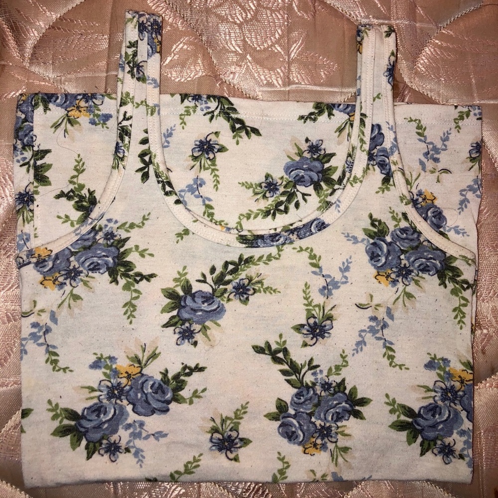 Off - White Floral Tank top